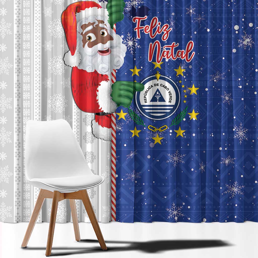 Cape Verde Christmas Window Curtain Black Santa Felix Natal - Wonder Print Shop