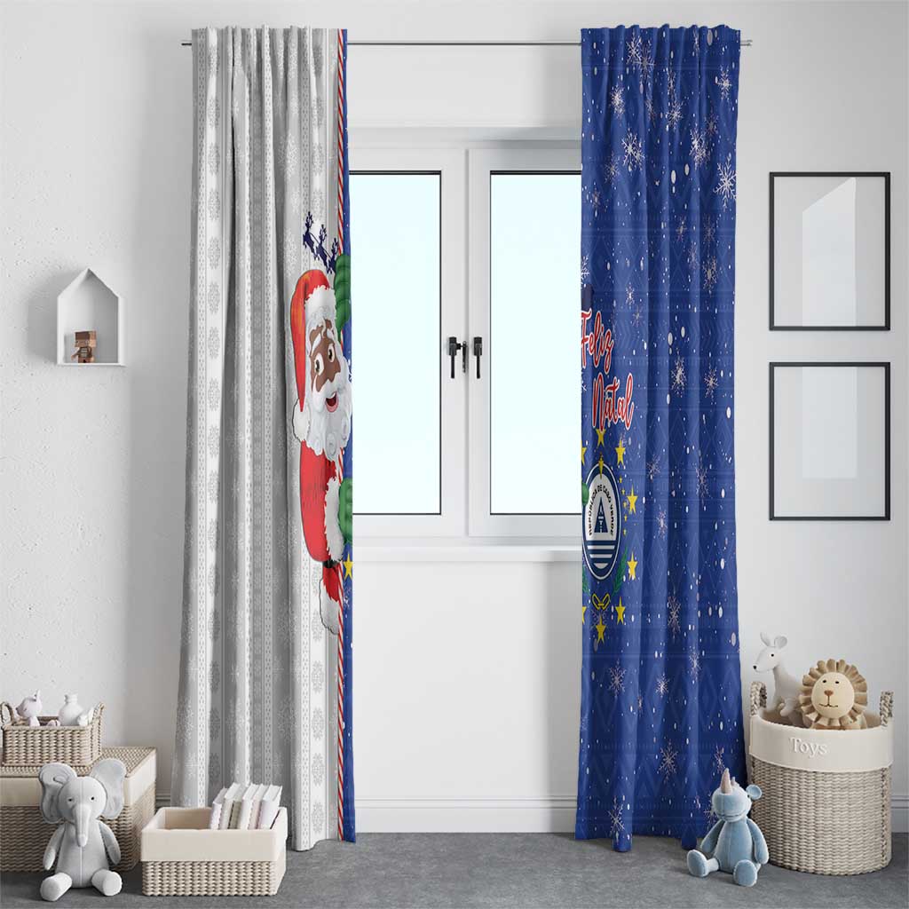 Cape Verde Christmas Window Curtain Black Santa Felix Natal - Wonder Print Shop