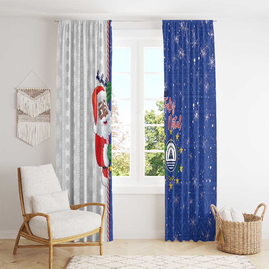 Cape Verde Christmas Window Curtain Black Santa Felix Natal - Wonder Print Shop