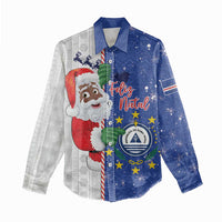 Cape Verde Christmas Women Casual Shirt Black Santa Felix Natal - Wonder Print Shop