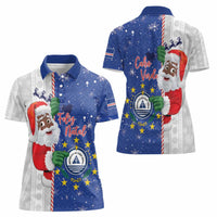 Cape Verde Christmas Women Polo Shirt Black Santa Felix Natal - Wonder Print Shop