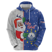 Cape Verde Christmas Zip Hoodie Black Santa Felix Natal - Wonder Print Shop
