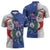 Cape Verde Christmas Zipper Polo Shirt Black Santa Felix Natal - Wonder Print Shop