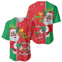 Burkina Faso Christmas Baseball Jersey Black Santa Joyeux Noel - Wonder Print Shop