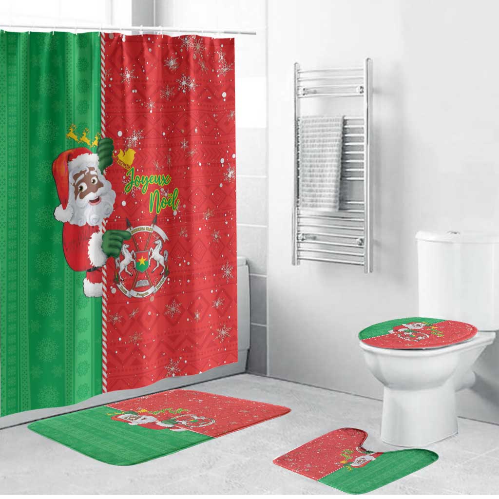 Burkina Faso Christmas Bathroom Set Black Santa Joyeux Noel - Wonder Print Shop