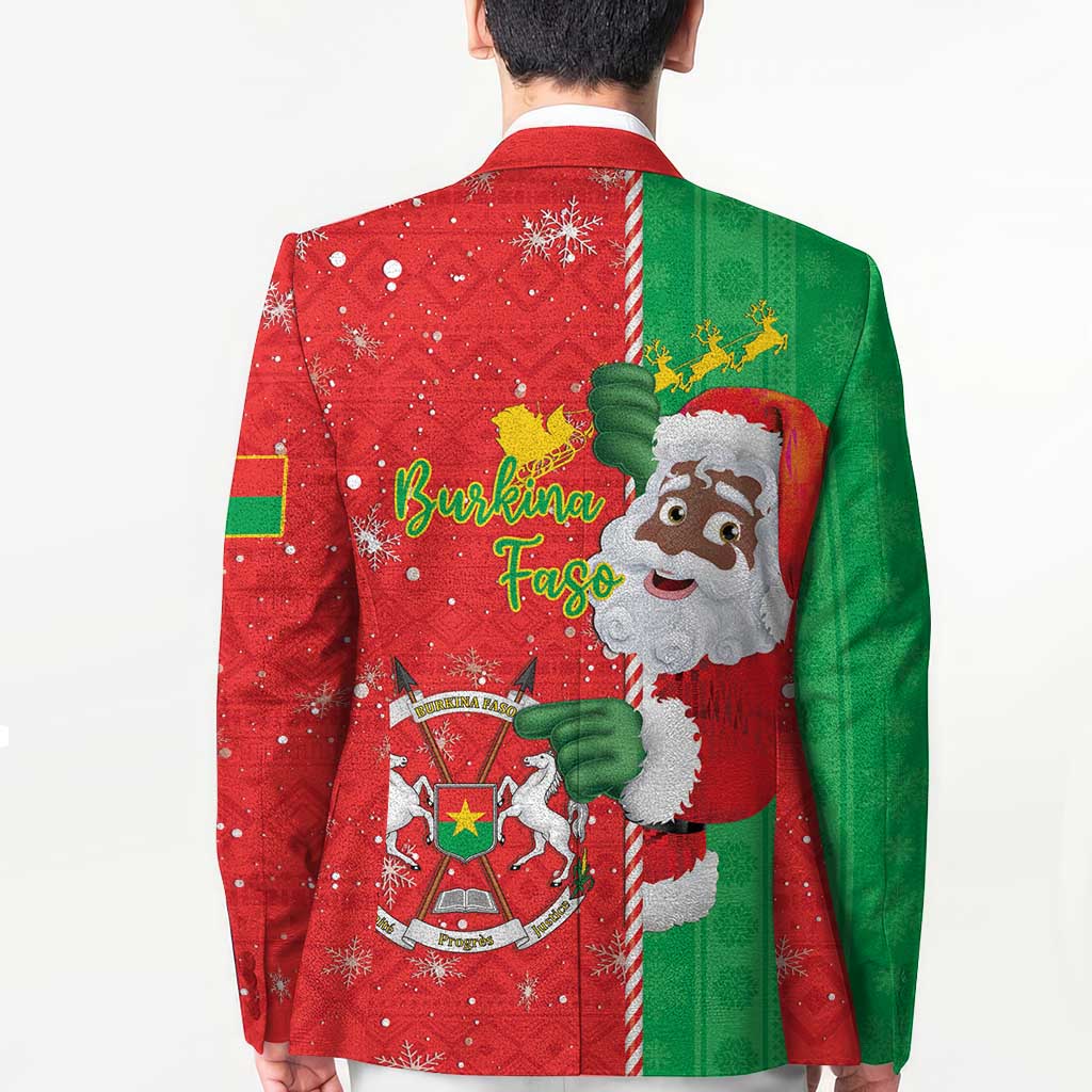 Burkina Faso Christmas Blazer Black Santa Joyeux Noel - Wonder Print Shop