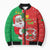 Burkina Faso Christmas Bomber Puffer Jacket Black Santa Joyeux Noel - Wonder Print Shop