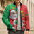 Burkina Faso Christmas Bomber Puffer Jacket Black Santa Joyeux Noel - Wonder Print Shop