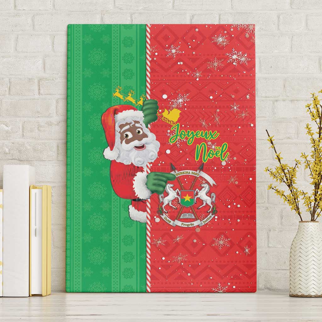 Burkina Faso Christmas Canvas Wall Art Black Santa Joyeux Noel - Wonder Print Shop