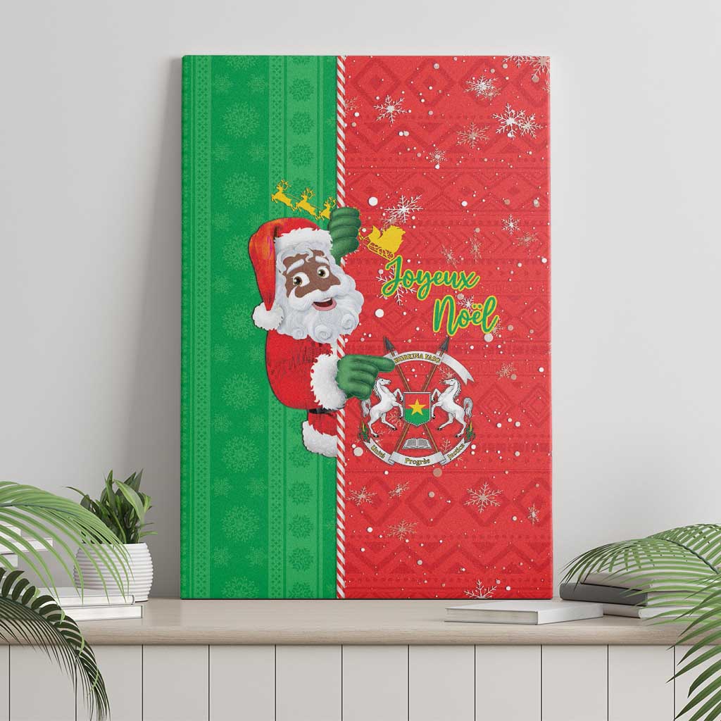 Burkina Faso Christmas Canvas Wall Art Black Santa Joyeux Noel - Wonder Print Shop