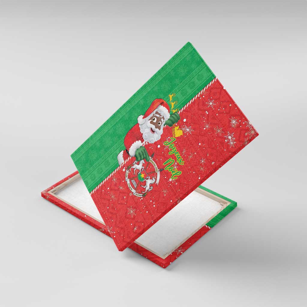 Burkina Faso Christmas Canvas Wall Art Black Santa Joyeux Noel - Wonder Print Shop