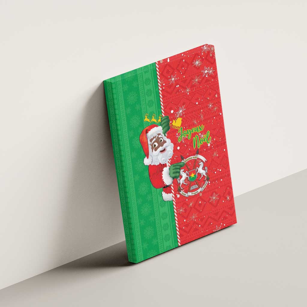 Burkina Faso Christmas Canvas Wall Art Black Santa Joyeux Noel - Wonder Print Shop