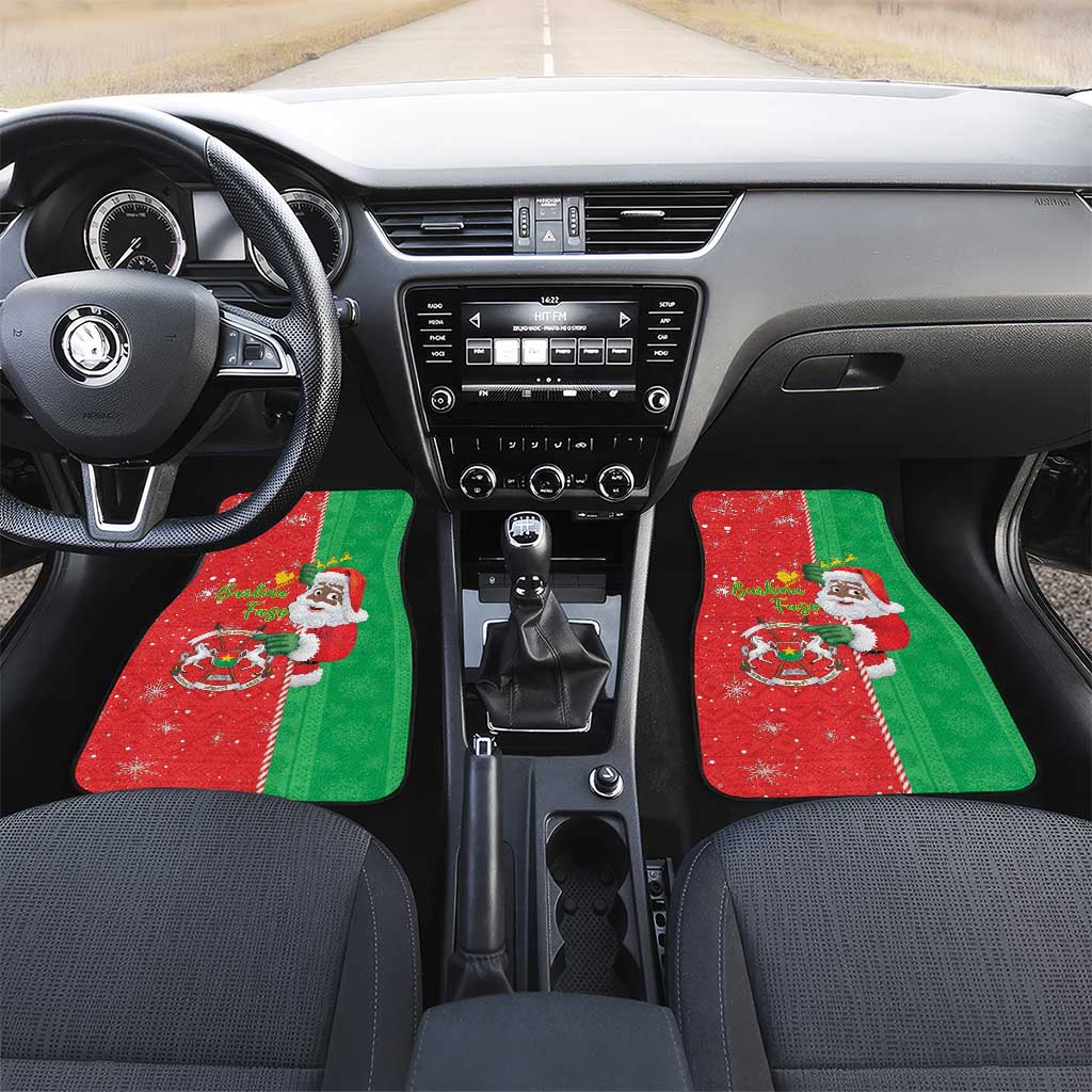 Burkina Faso Christmas Car Mats Black Santa Joyeux Noel - Wonder Print Shop