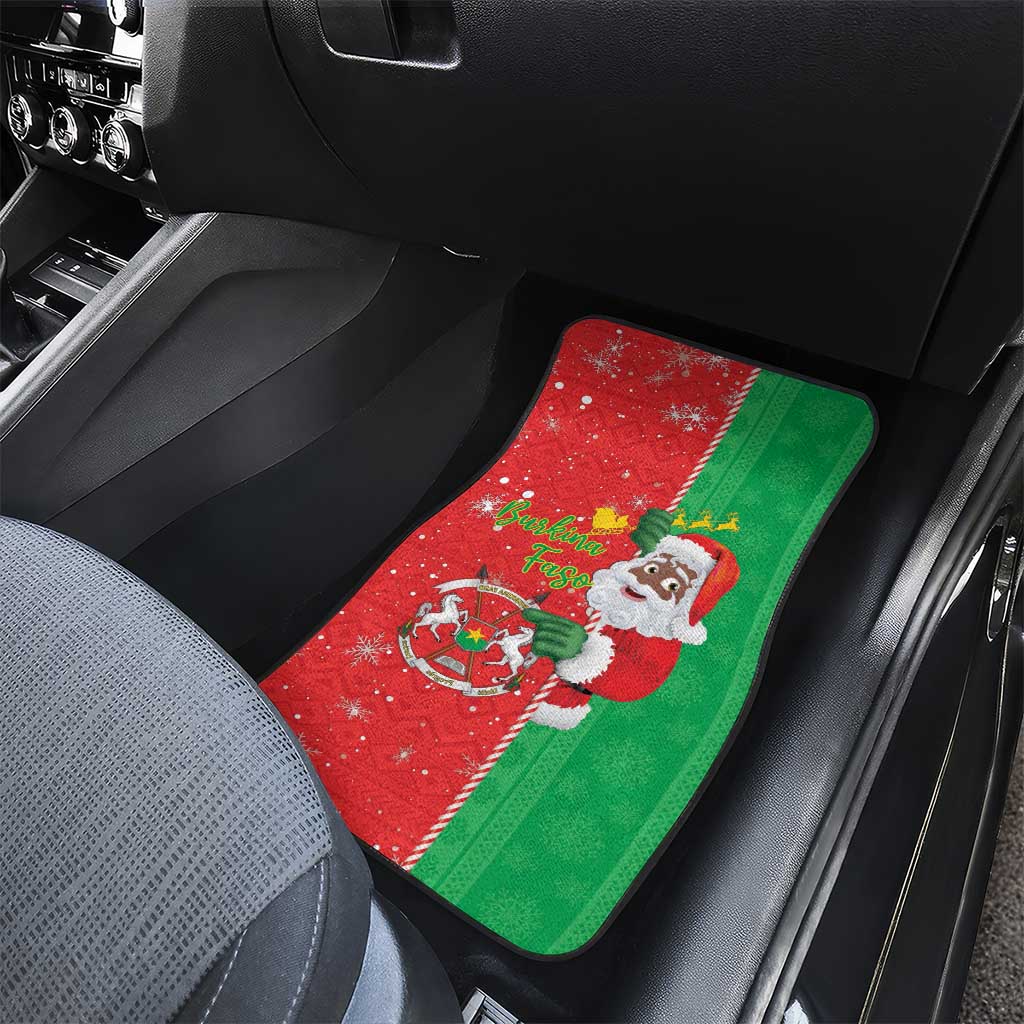 Burkina Faso Christmas Car Mats Black Santa Joyeux Noel - Wonder Print Shop