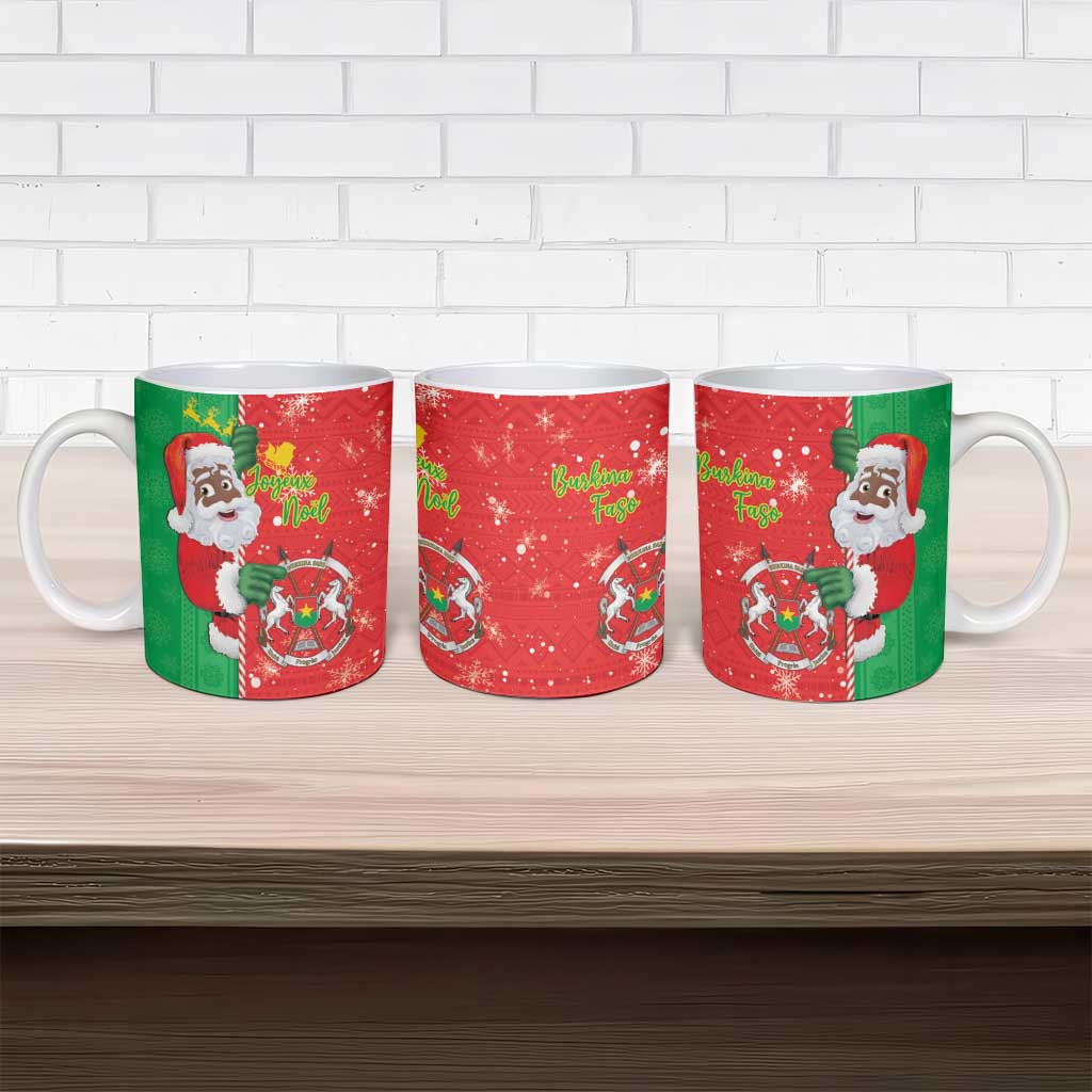 Burkina Faso Christmas Ceramic Mug Black Santa Joyeux Noel - Wonder Print Shop