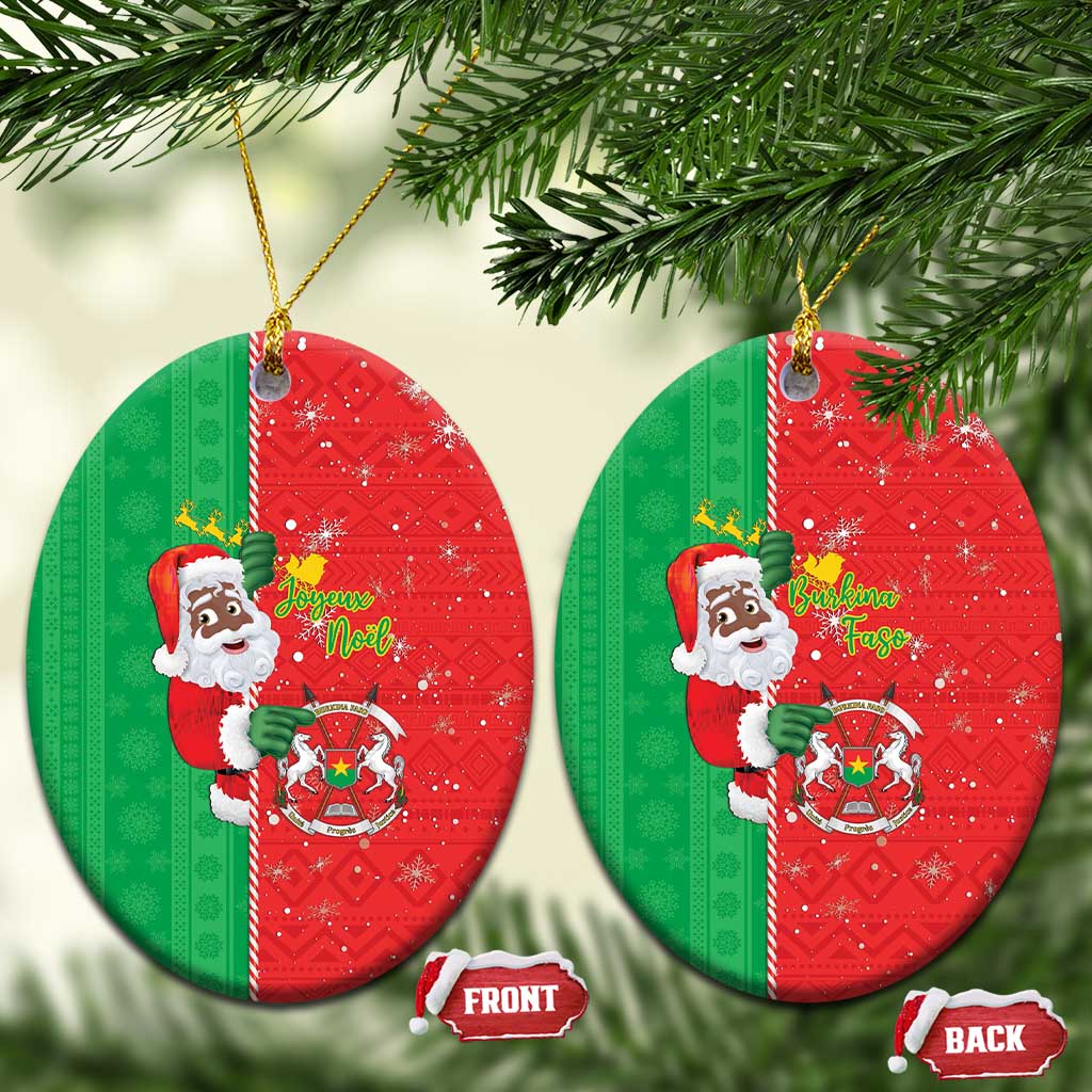 Burkina Faso Christmas Ceramic Ornament Black Santa Joyeux Noel - Wonder Print Shop