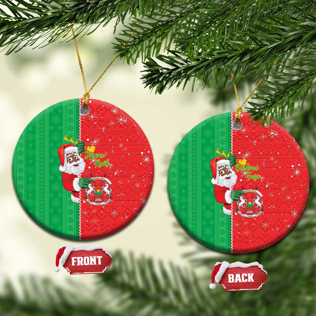 Burkina Faso Christmas Ceramic Ornament Black Santa Joyeux Noel - Wonder Print Shop