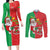 Burkina Faso Christmas Couples Matching Long Sleeve Bodycon Dress and Long Sleeve Button Shirt Black Santa Joyeux Noel - Wonder Print Shop