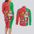 Burkina Faso Christmas Couples Matching Long Sleeve Bodycon Dress and Long Sleeve Button Shirt Black Santa Joyeux Noel - Wonder Print Shop