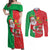 Burkina Faso Christmas Couples Matching Off Shoulder Maxi Dress and Long Sleeve Button Shirt Black Santa Joyeux Noel - Wonder Print Shop