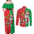 Burkina Faso Christmas Couples Matching Off Shoulder Maxi Dress and Long Sleeve Button Shirt Black Santa Joyeux Noel - Wonder Print Shop