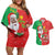Burkina Faso Christmas Couples Matching Off Shoulder Short Dress and Hawaiian Shirt Black Santa Joyeux Noel - Wonder Print Shop