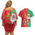 Burkina Faso Christmas Couples Matching Off Shoulder Short Dress and Hawaiian Shirt Black Santa Joyeux Noel - Wonder Print Shop
