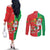Burkina Faso Christmas Couples Matching Off The Shoulder Long Sleeve Dress and Long Sleeve Button Shirt Black Santa Joyeux Noel - Wonder Print Shop