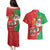 Burkina Faso Christmas Couples Matching Puletasi and Hawaiian Shirt Black Santa Joyeux Noel - Wonder Print Shop