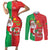 Burkina Faso Christmas Couples Matching Short Sleeve Bodycon Dress and Long Sleeve Button Shirt Black Santa Joyeux Noel - Wonder Print Shop