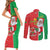 Burkina Faso Christmas Couples Matching Short Sleeve Bodycon Dress and Long Sleeve Button Shirt Black Santa Joyeux Noel - Wonder Print Shop