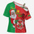 Burkina Faso Christmas Cross Shoulder Shirt Black Santa Joyeux Noel - Wonder Print Shop