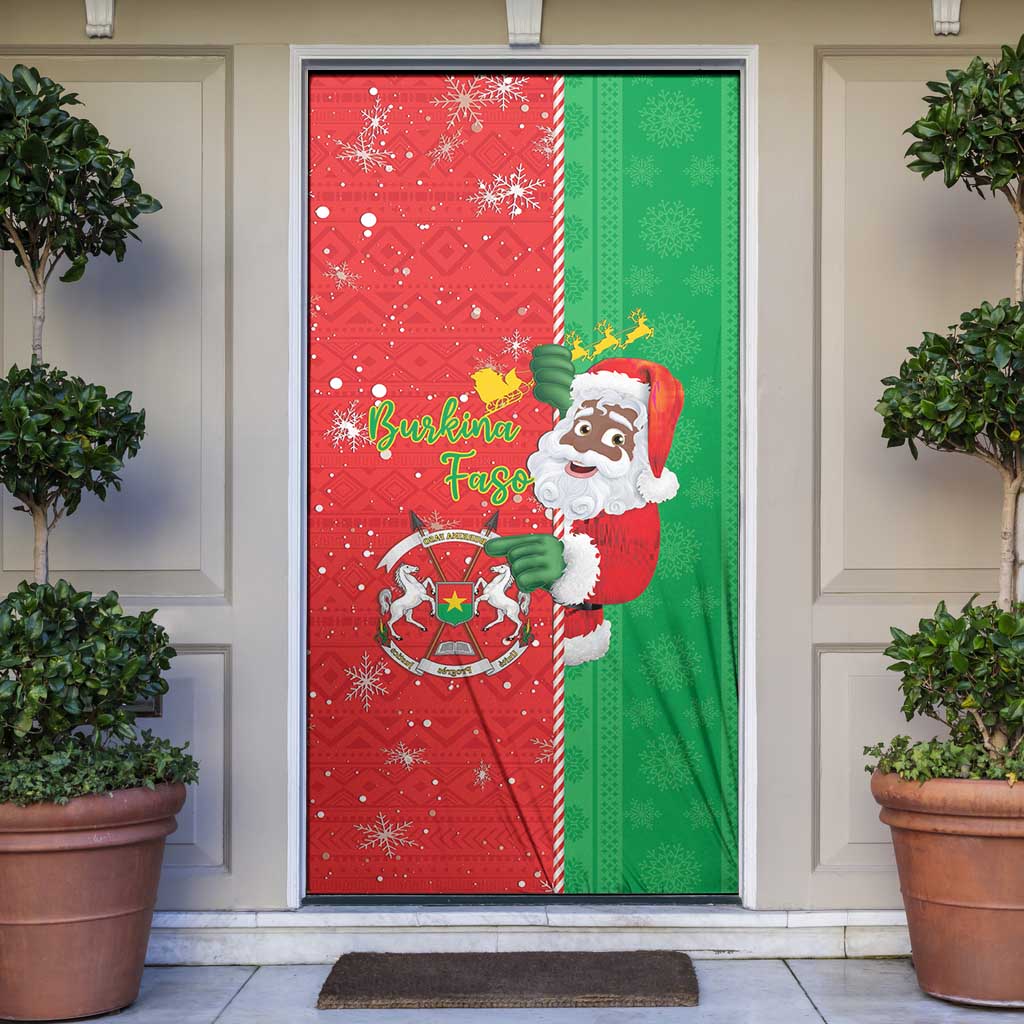 Burkina Faso Christmas Door Cover Black Santa Joyeux Noel - Wonder Print Shop