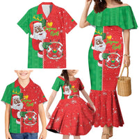 Burkina Faso Christmas Family Matching Mermaid Dress and Hawaiian Shirt Black Santa Joyeux Noel - Wonder Print Shop