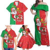 Burkina Faso Christmas Family Matching Off Shoulder Maxi Dress and Hawaiian Shirt Black Santa Joyeux Noel - Wonder Print Shop