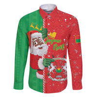 Burkina Faso Christmas Family Matching Off Shoulder Maxi Dress and Hawaiian Shirt Black Santa Joyeux Noel - Wonder Print Shop