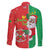 Burkina Faso Christmas Family Matching Off Shoulder Short Dress and Hawaiian Shirt Black Santa Joyeux Noel - Wonder Print Shop
