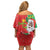 Burkina Faso Christmas Family Matching Off Shoulder Short Dress and Hawaiian Shirt Black Santa Joyeux Noel - Wonder Print Shop