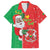 Burkina Faso Christmas Family Matching Short Sleeve Bodycon Dress and Hawaiian Shirt Black Santa Joyeux Noel - Wonder Print Shop