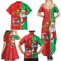 Burkina Faso Christmas Family Matching Summer Maxi Dress and Hawaiian Shirt Black Santa Joyeux Noel - Wonder Print Shop