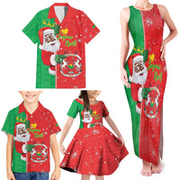 Burkina Faso Christmas Family Matching Tank Maxi Dress and Hawaiian Shirt Black Santa Joyeux Noel - Wonder Print Shop
