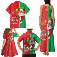 Burkina Faso Christmas Family Matching Tank Maxi Dress and Hawaiian Shirt Black Santa Joyeux Noel - Wonder Print Shop