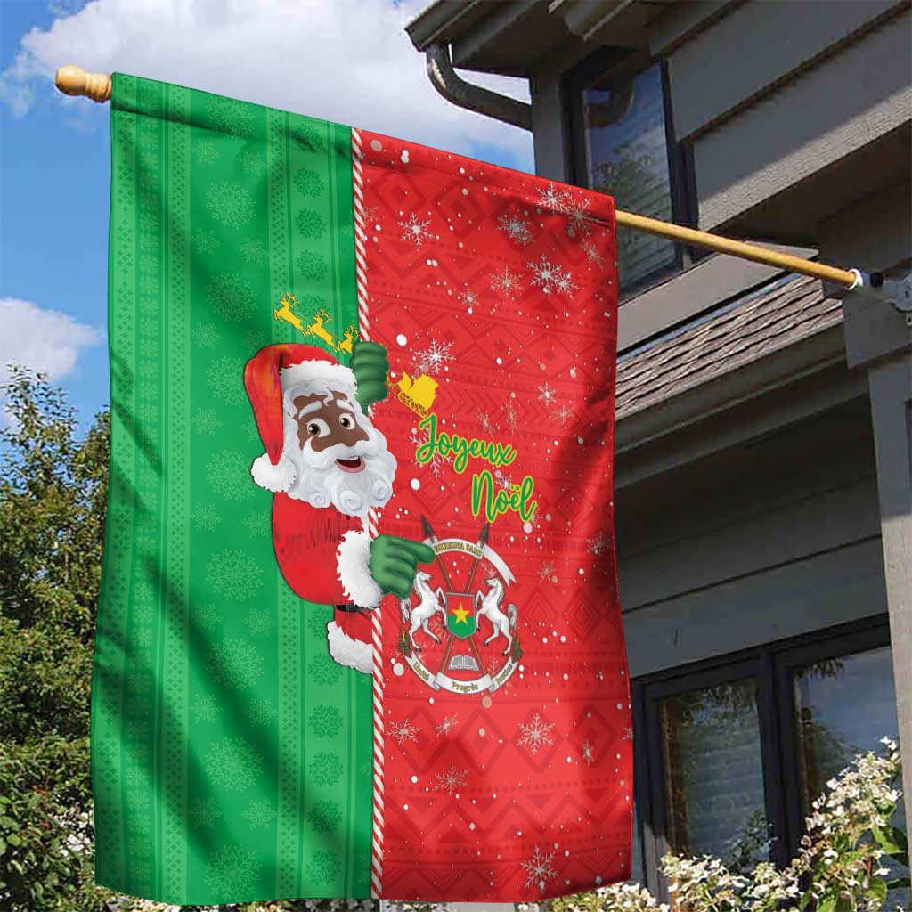 Burkina Faso Christmas Garden Flag Black Santa Joyeux Noel - Wonder Print Shop