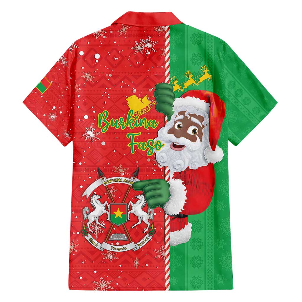 Burkina Faso Christmas Hawaiian Shirt Black Santa Joyeux Noel - Wonder Print Shop