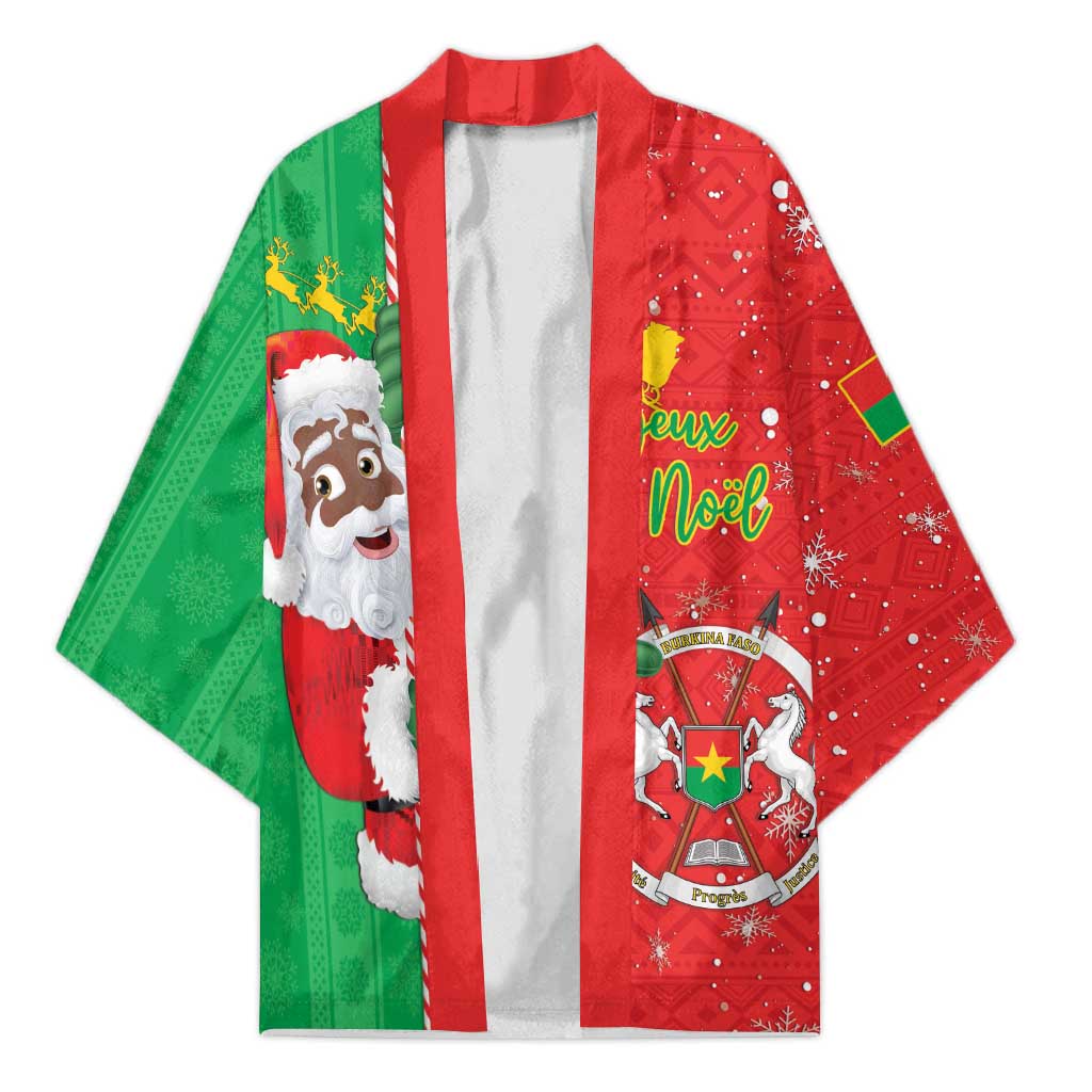 Burkina Faso Christmas Kimono Black Santa Joyeux Noel - Wonder Print Shop