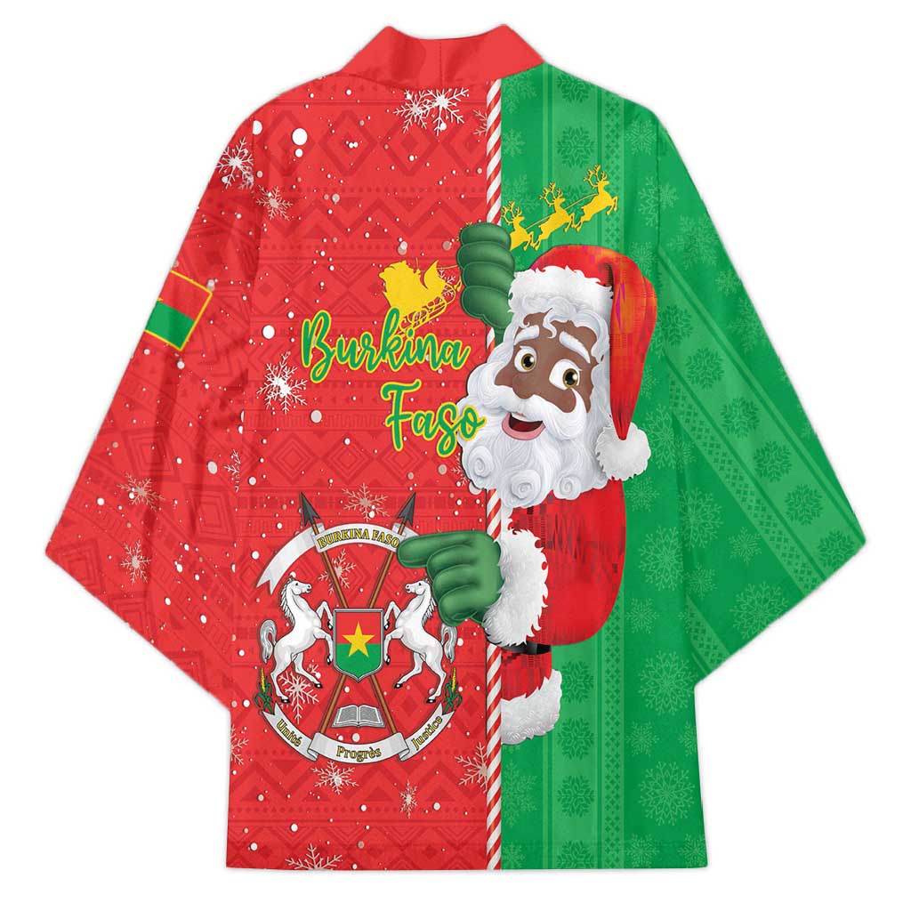 Burkina Faso Christmas Kimono Black Santa Joyeux Noel - Wonder Print Shop