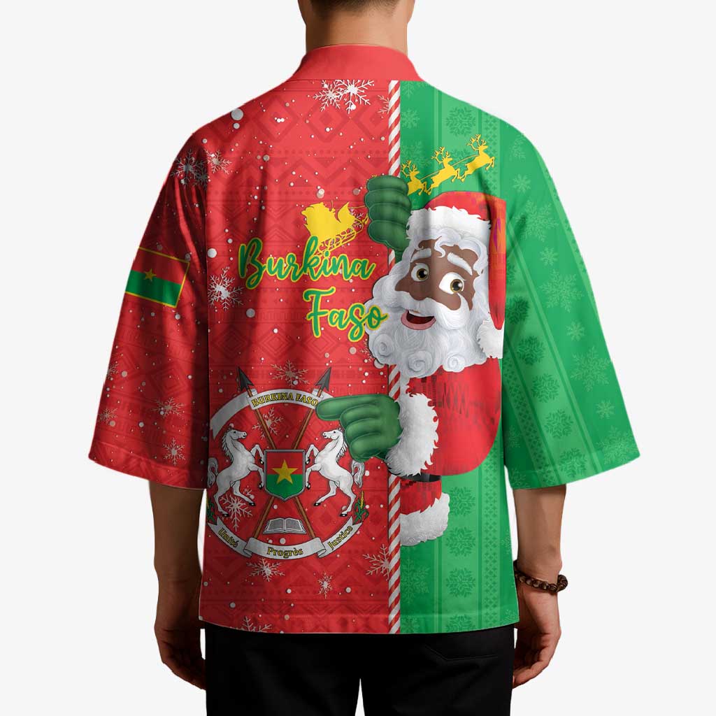 Burkina Faso Christmas Kimono Black Santa Joyeux Noel - Wonder Print Shop