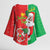 Burkina Faso Christmas Kimono Sleeve Blouse Black Santa Joyeux Noel - Wonder Print Shop