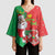 Burkina Faso Christmas Kimono Sleeve Blouse Black Santa Joyeux Noel - Wonder Print Shop