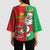 Burkina Faso Christmas Kimono Sleeve Blouse Black Santa Joyeux Noel - Wonder Print Shop